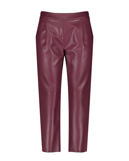 Red 7/8 Tracksuit Bottoms In A Perforated Leather Look