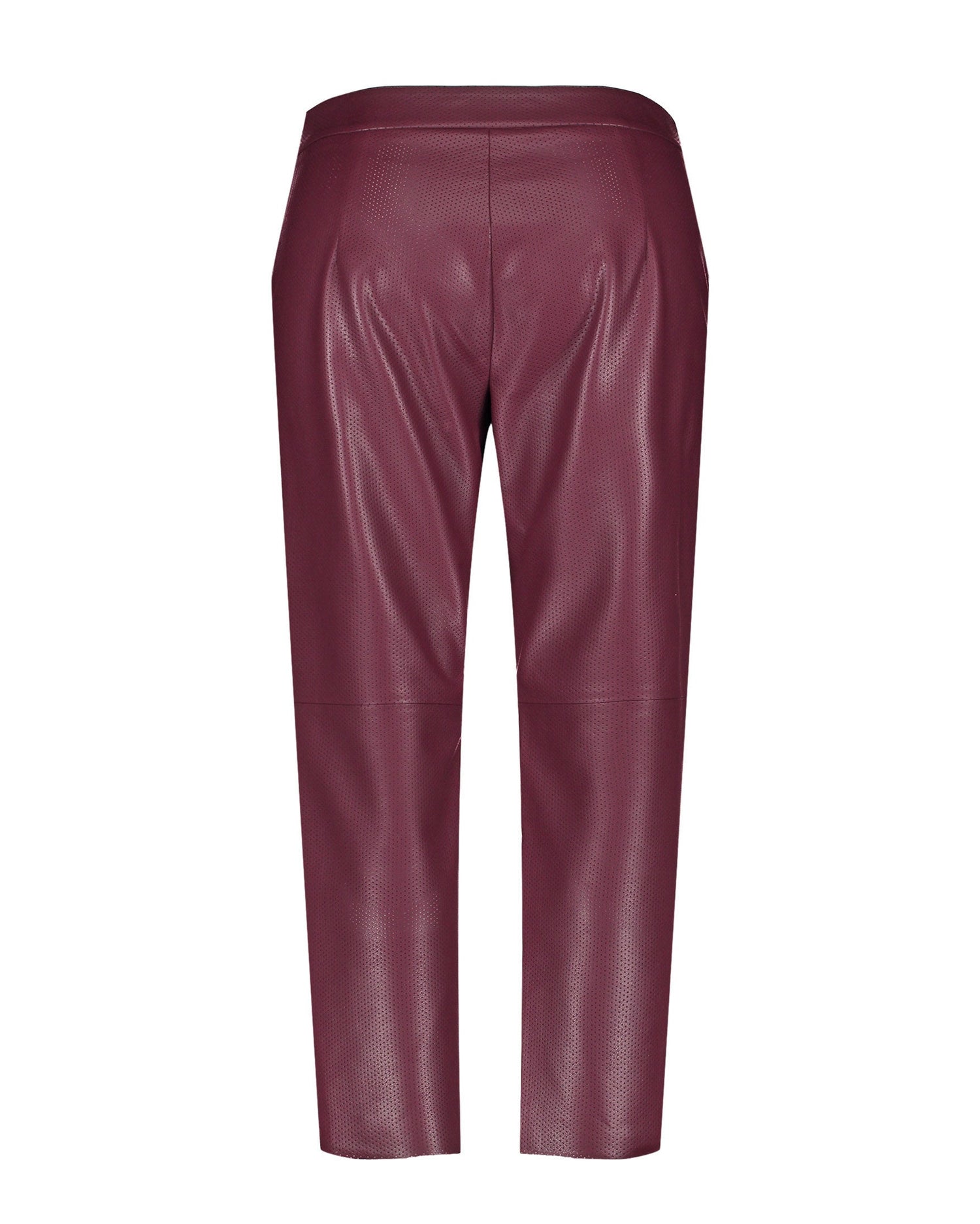 Red 7/8 Tracksuit Bottoms In A Perforated Leather Look