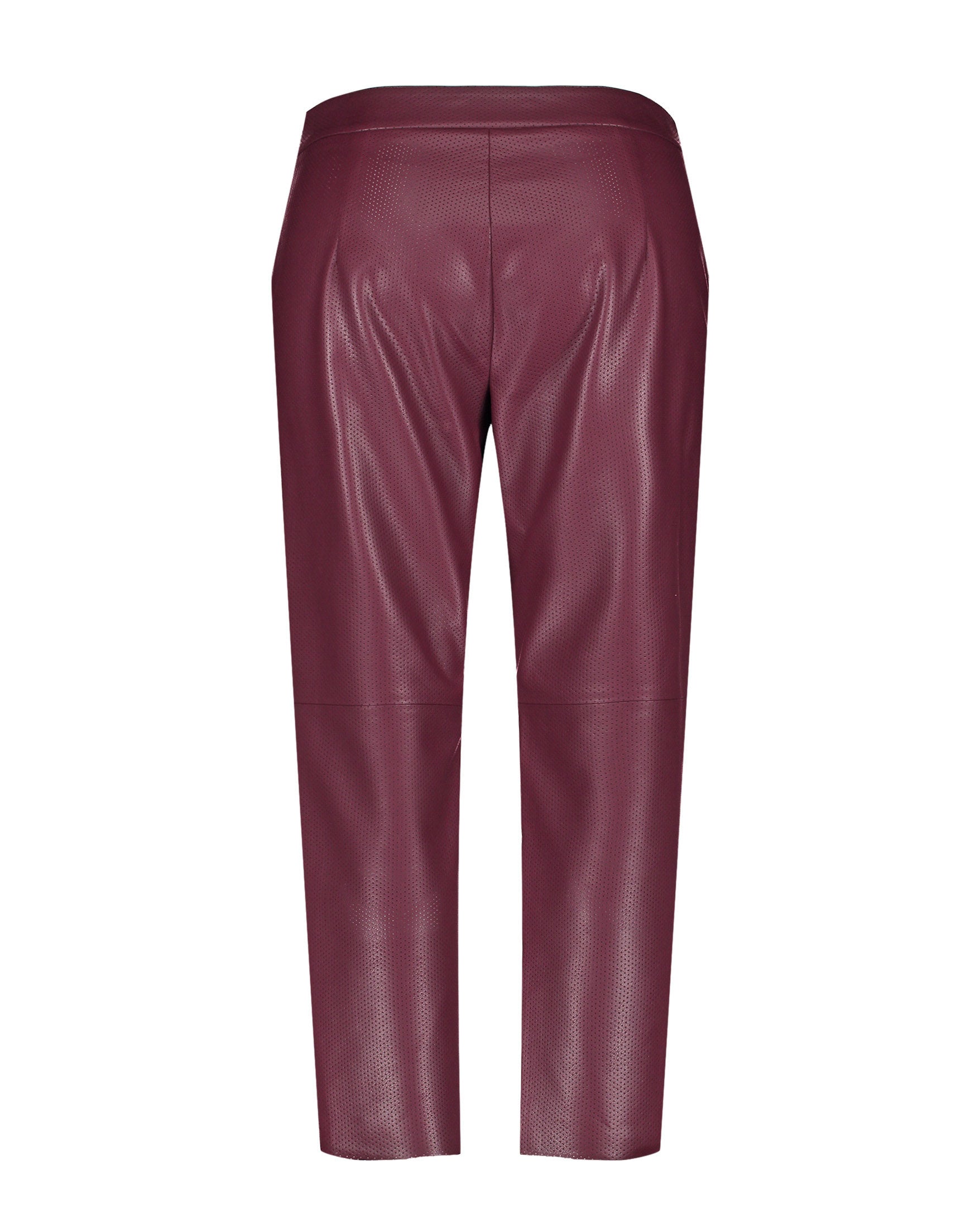 Red 7/8 Tracksuit Bottoms In A Perforated Leather Look