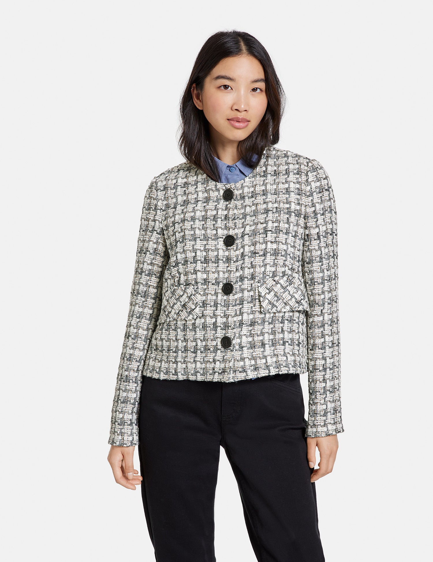 Beige Checkered Blazer