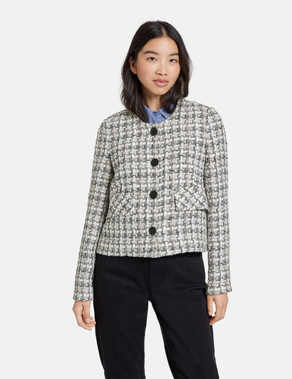 Beige Checkered Blazer