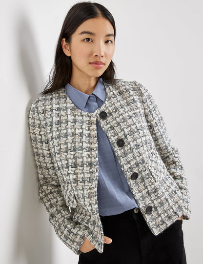 Beige Checkered Blazer