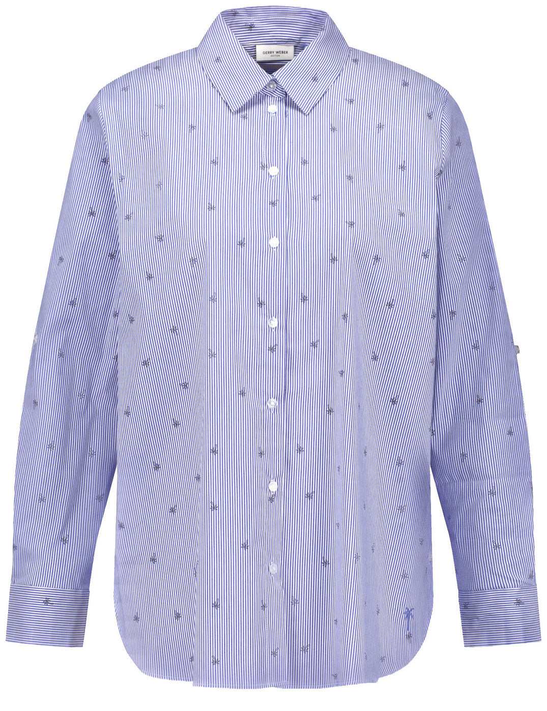 Striped Blouse With Button-Fastening Side Slits_260003-66409_8096_02