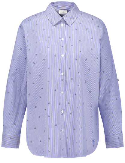 Striped Blouse With Button-Fastening Side Slits_260003-66409_8096_02