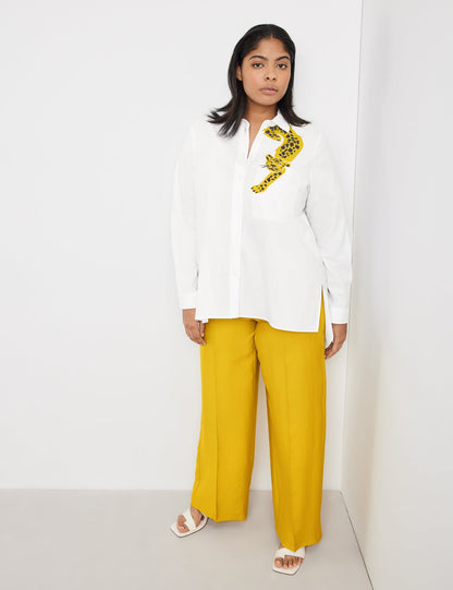 Long Blouse With A Leopard Motif