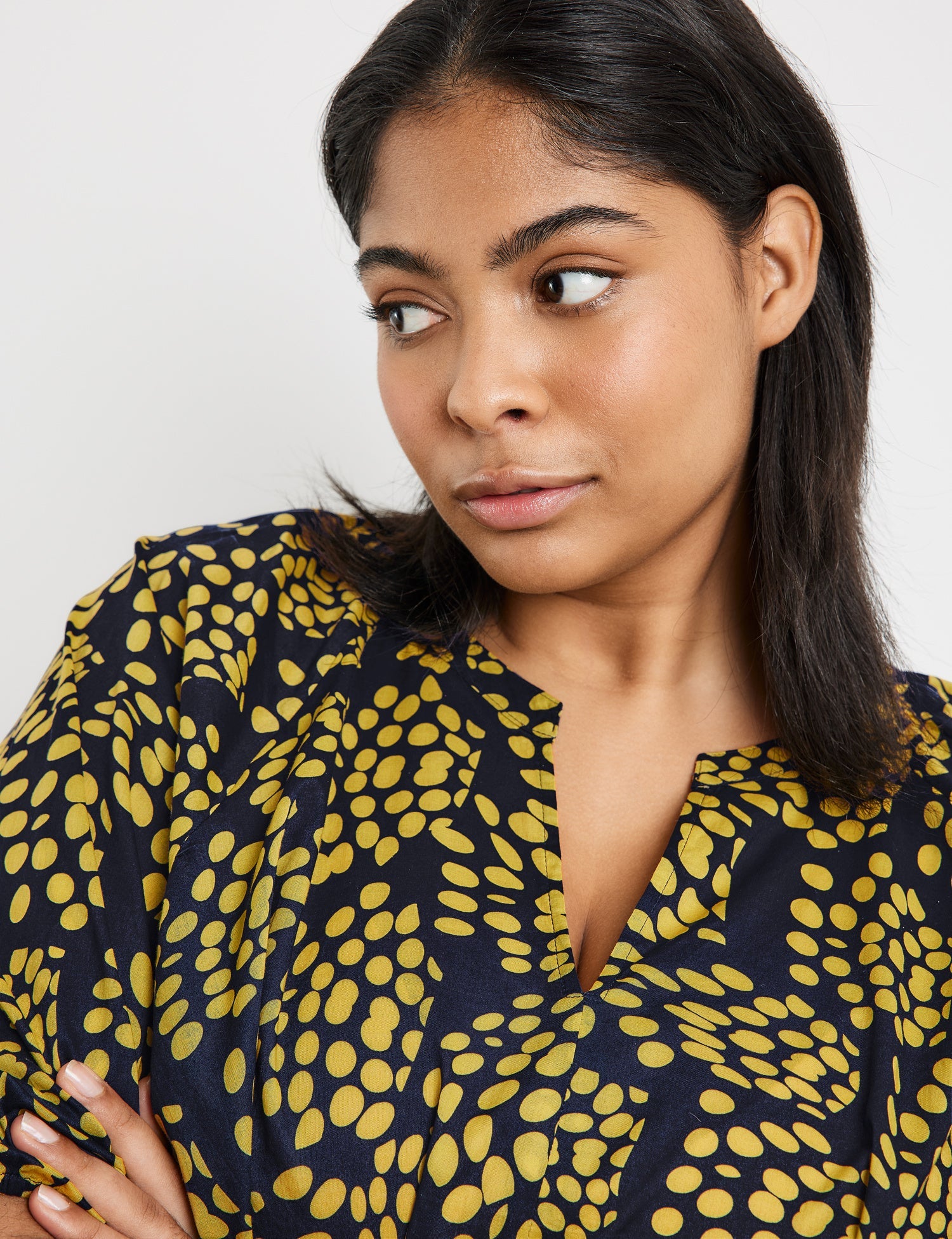 3/4-Sleeve Blouse Made Of Cotton Voile