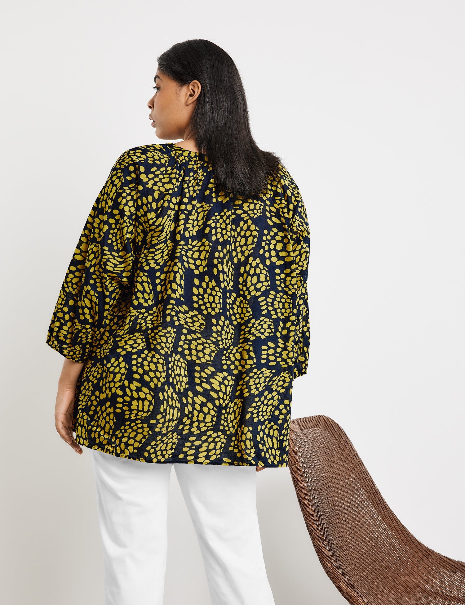 3/4-Sleeve Blouse Made Of Cotton Voile