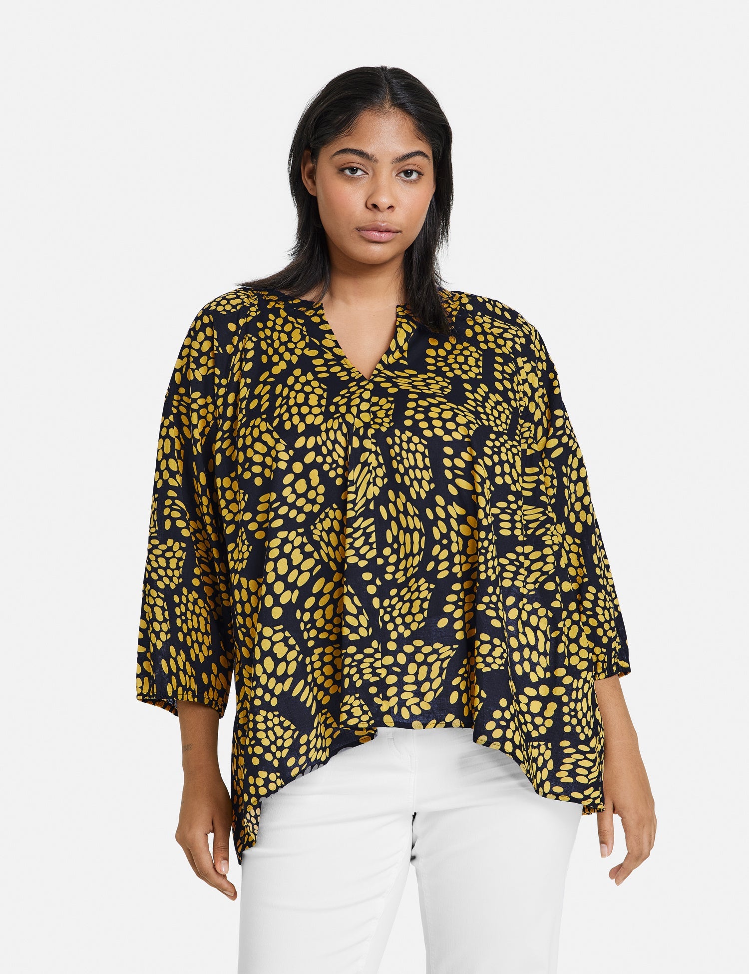 3/4-Sleeve Blouse Made Of Cotton Voile