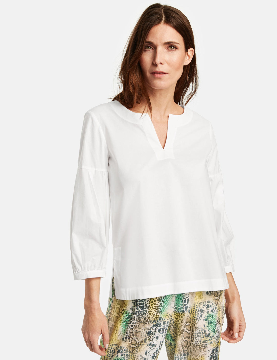 White Blouse 3/4-Sleeve