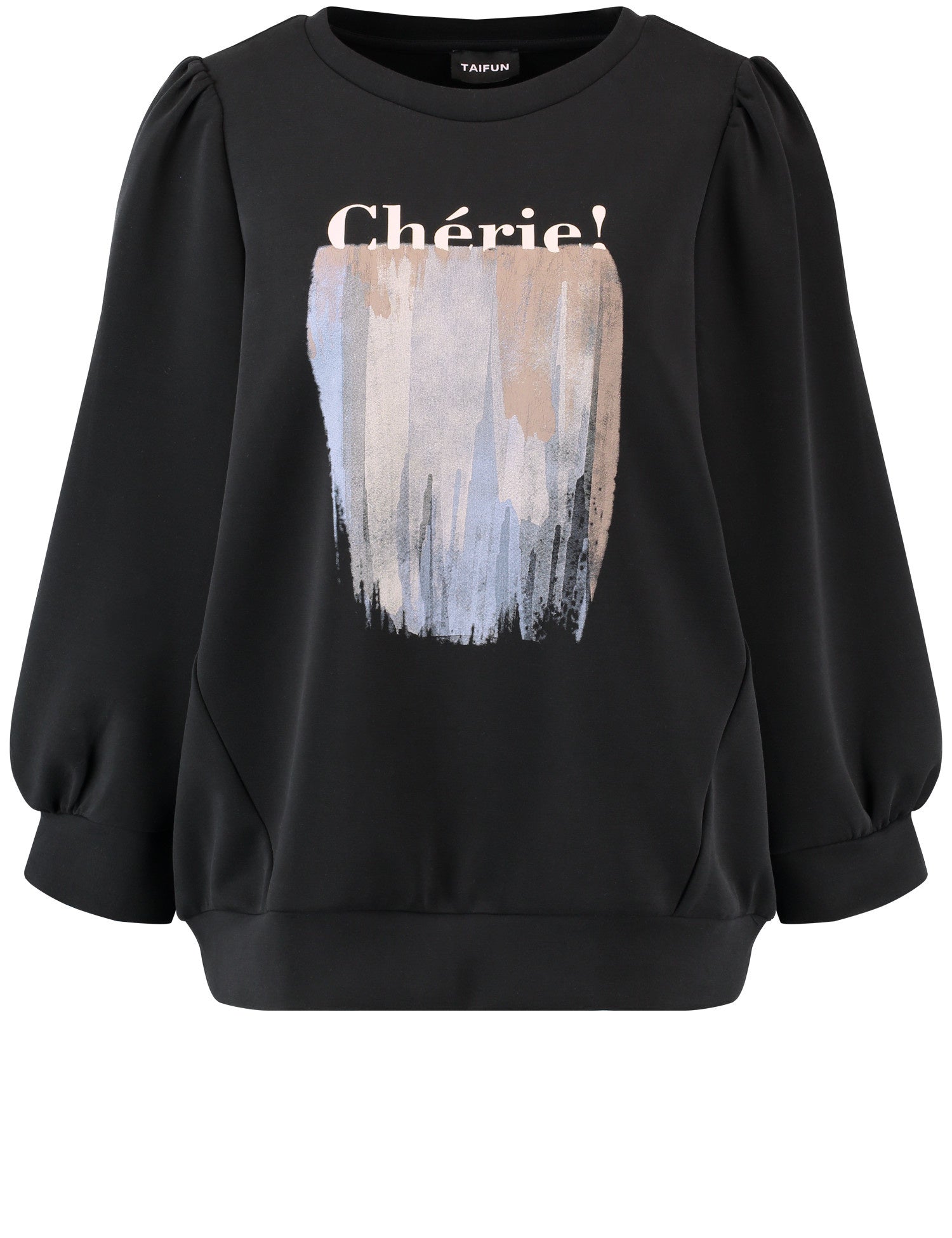 Black Sweater With 3/4 Balloon Sleeves