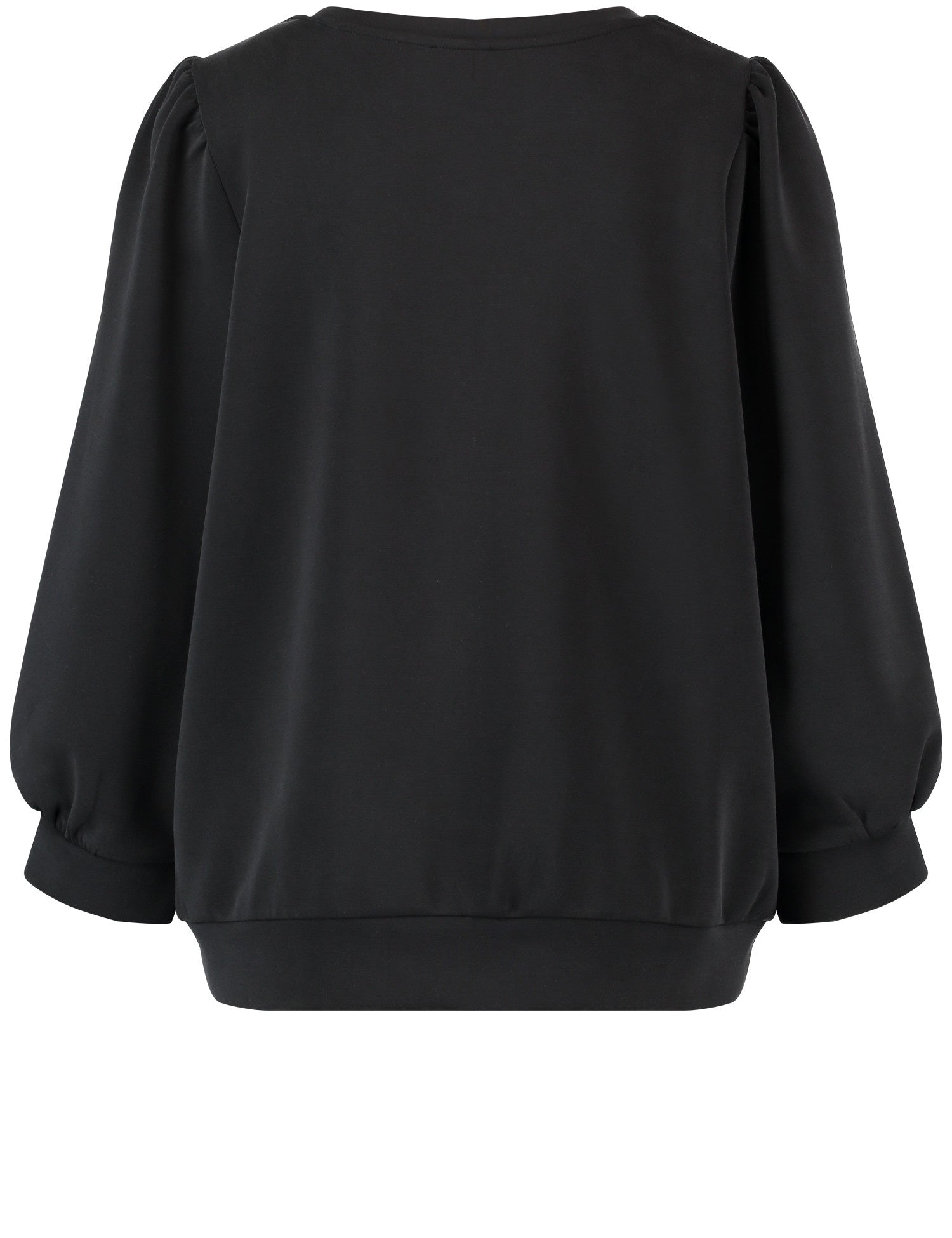 Black Sweater With 3/4 Balloon Sleeves