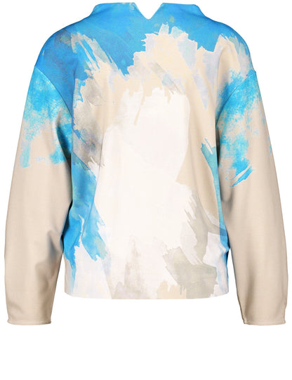 Beige Shirt With Modern Art Print