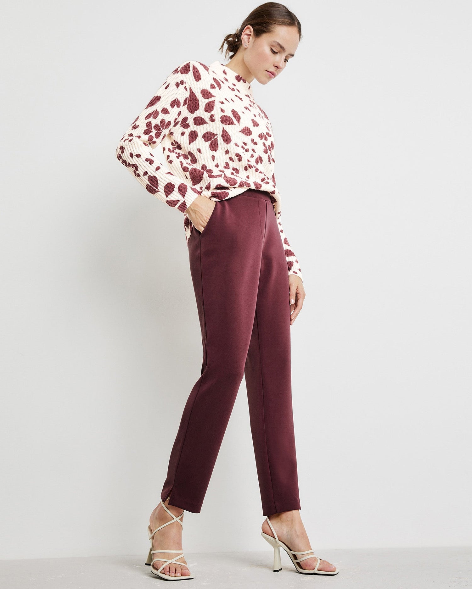 Red Jumper With A Leaf Print