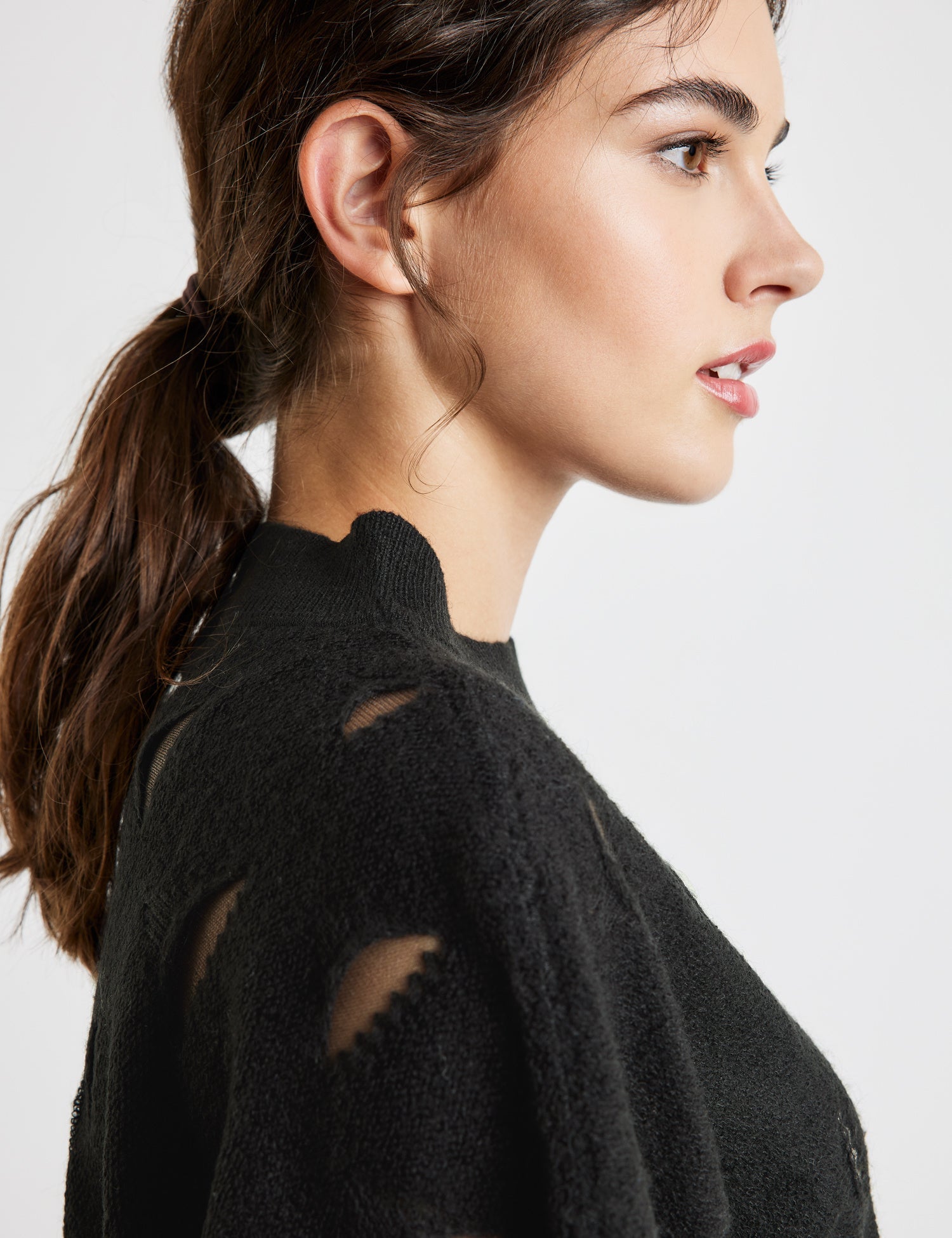 Black Jumper With Sheer Details
