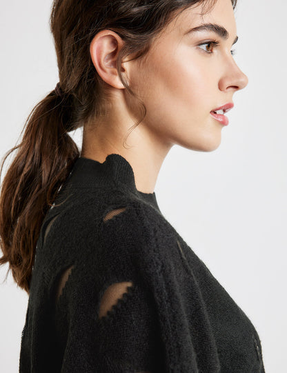 Black Jumper With Sheer Details