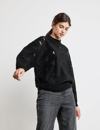 Black Jumper With Sheer Details