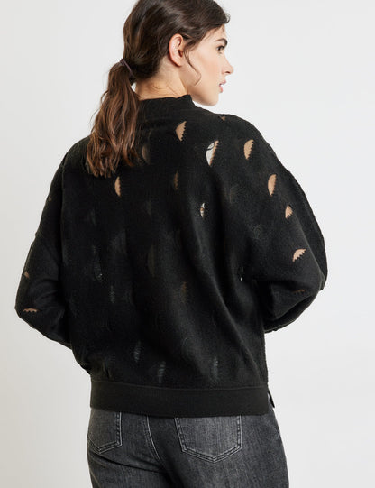 Black Jumper With Sheer Details