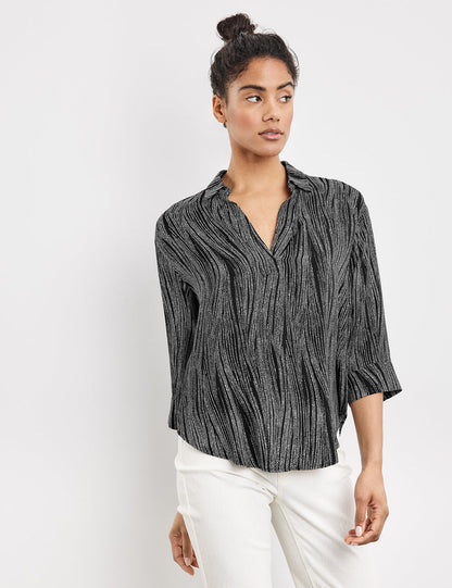 3/4-Sleeve Blouse In A Satin Look