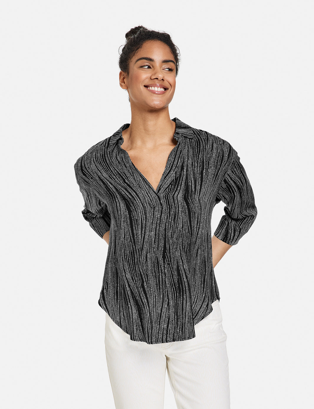 3/4-Sleeve Blouse In A Satin Look