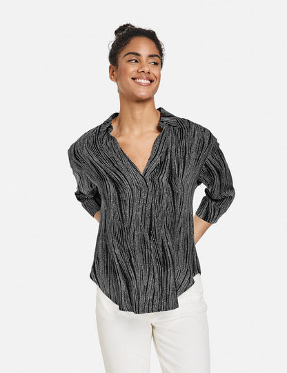 3/4-Sleeve Blouse In A Satin Look