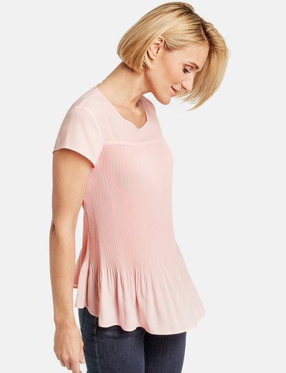 Pink Blouse Short-Sleeve