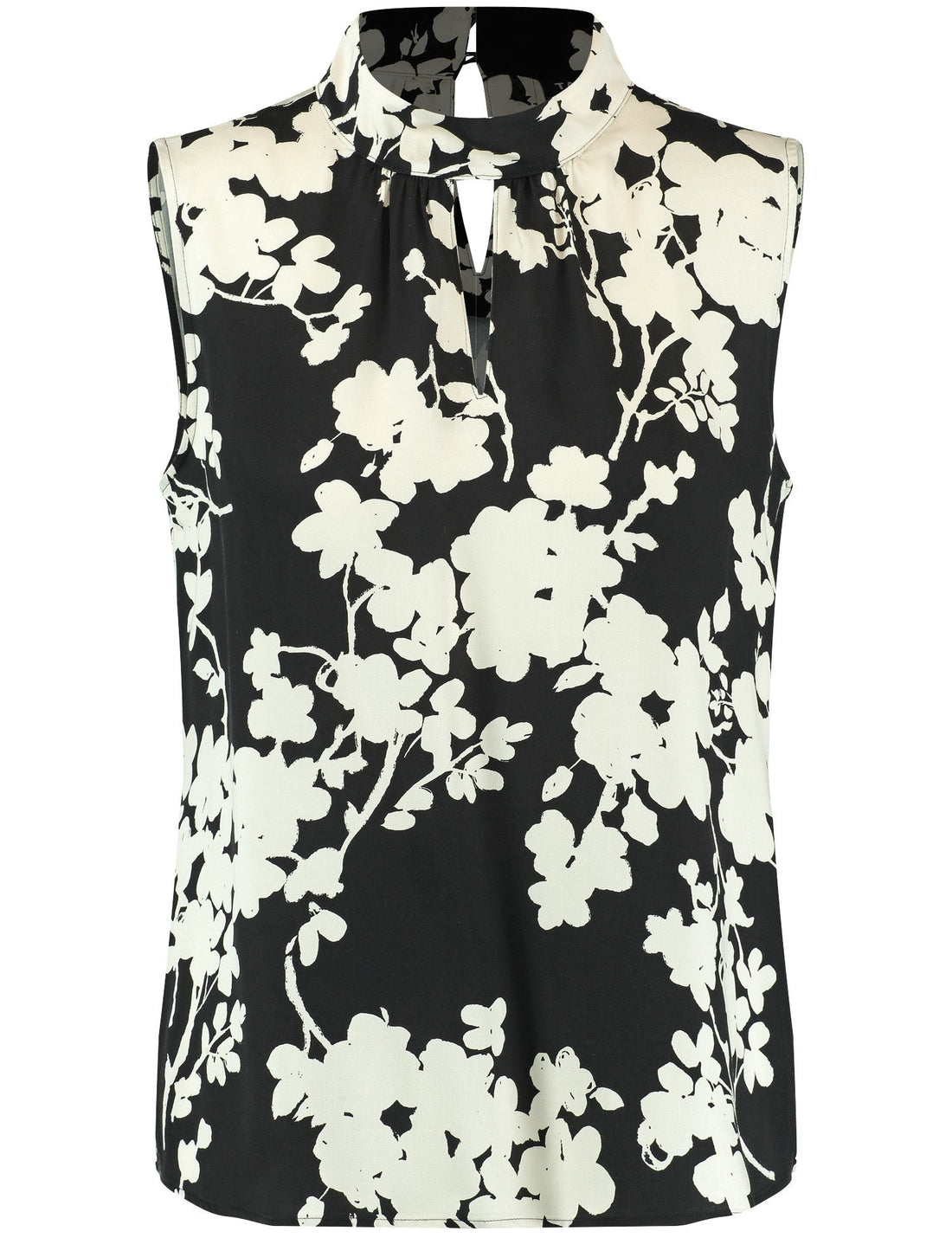 Sleeveless Blouse With A Stand-Up Collar