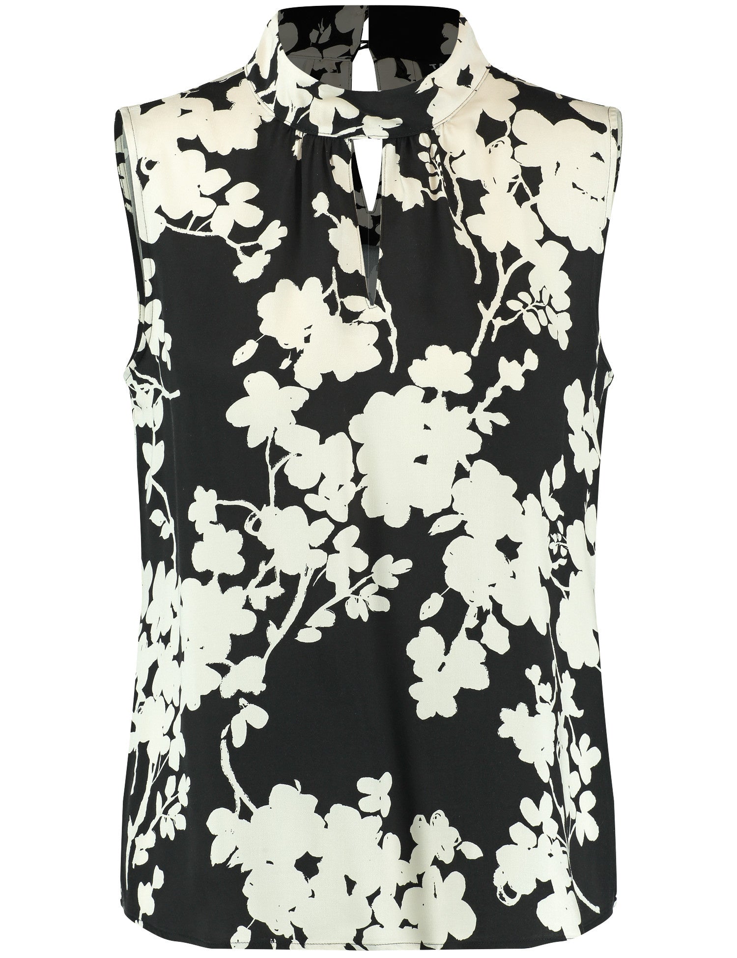 Sleeveless Blouse With A Stand-Up Collar