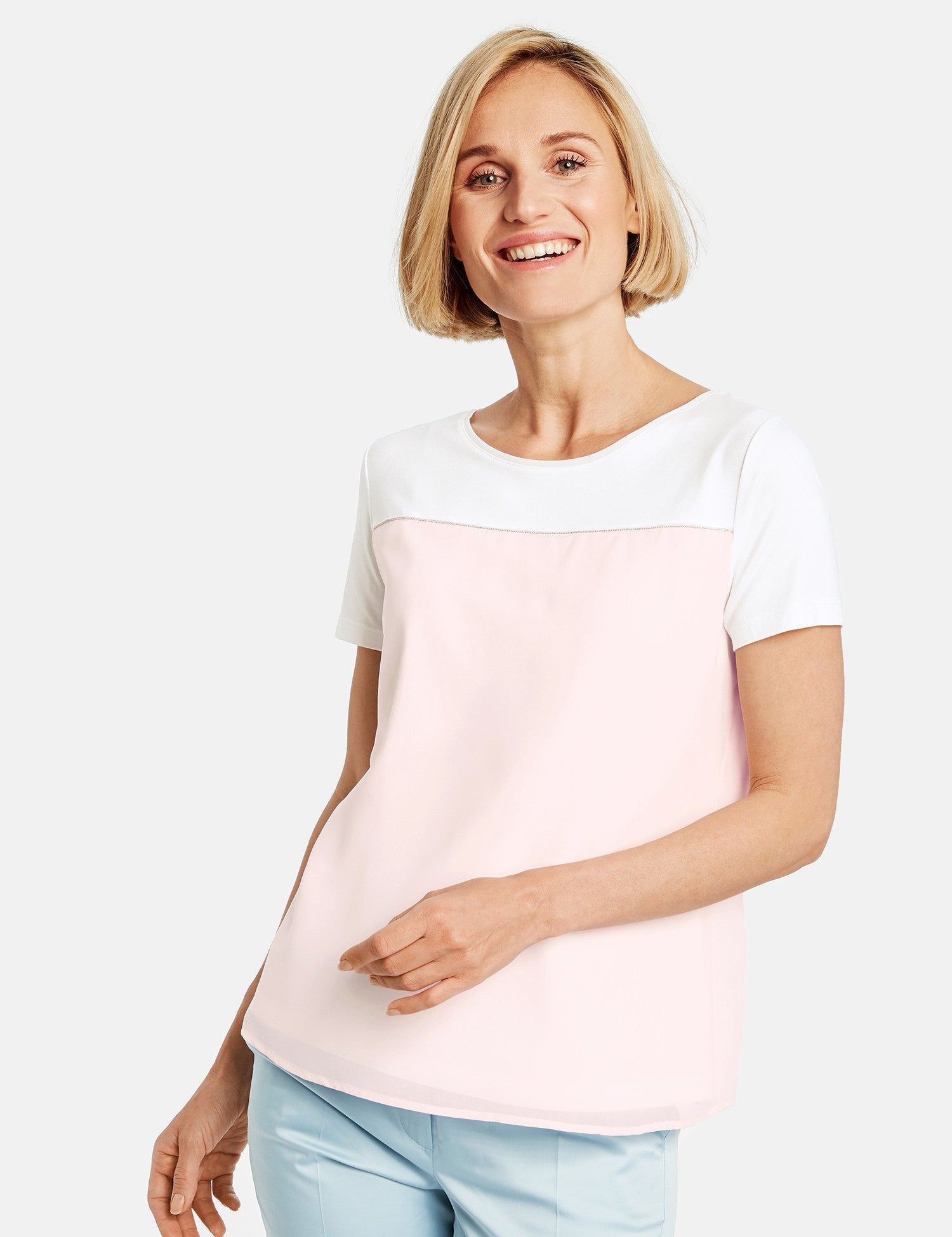 Pink T-Shirt Short-Sleeve Roundneck