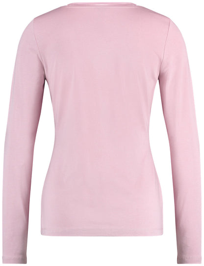 Long Sleeve Top With A Sheer Neckline Trim_370294-35060_30916_03