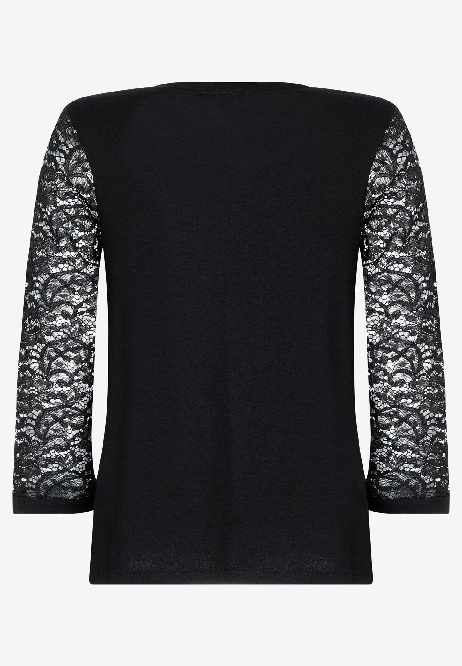 Black Shirt With Lace Sleeves_41010008_0790_04