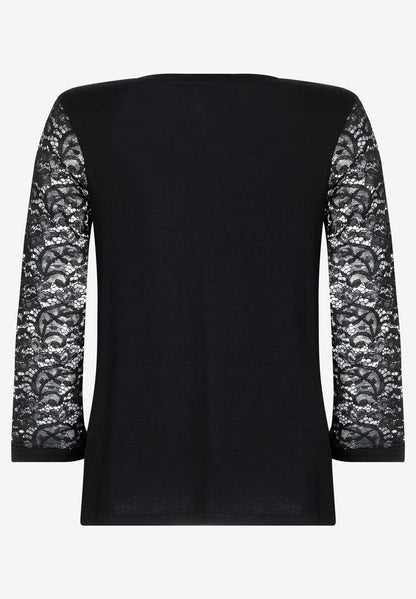 Black Shirt With Lace Sleeves_41010008_0790_04