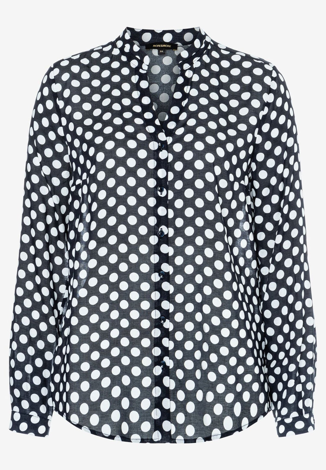 Navy/White Viscose Blouse With Polka Dot Print_41812438_2375_02