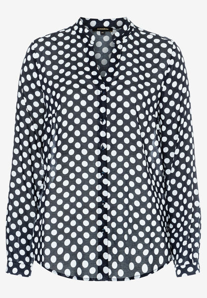 Navy/White Viscose Blouse With Polka Dot Print_41812438_2375_02