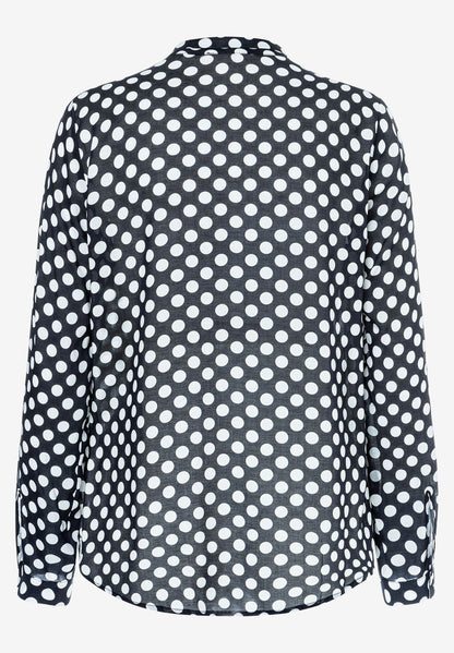 Navy/White Viscose Blouse With Polka Dot Print_41812438_2375_03