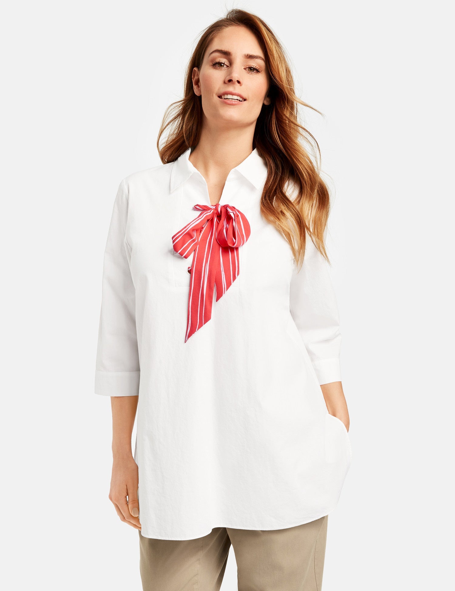 White Blouse 3/4-Sleeve