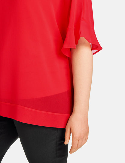 Red T-Shirt Short-Sleeve Roundneck