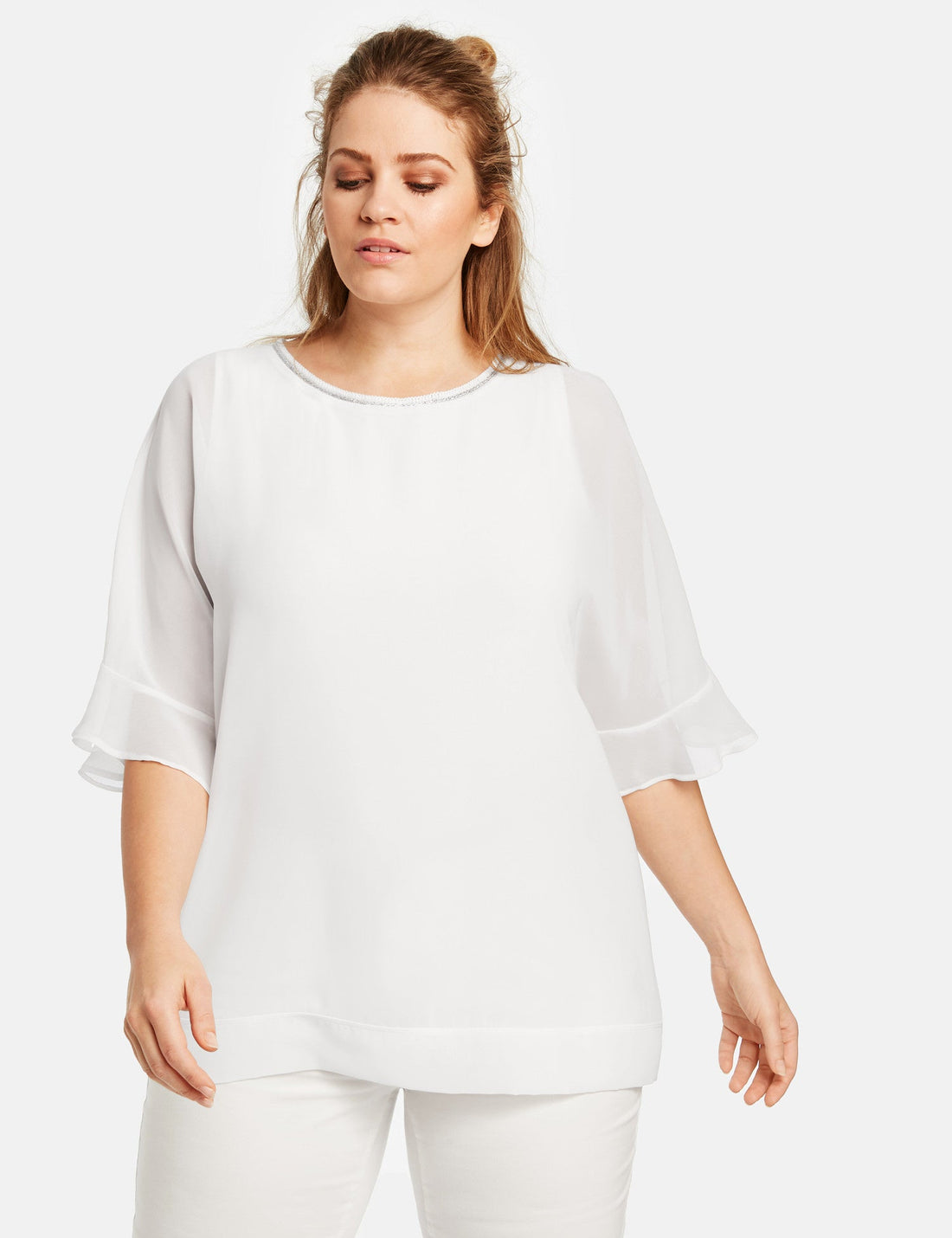 White T-Shirt Short-Sleeve Roundneck