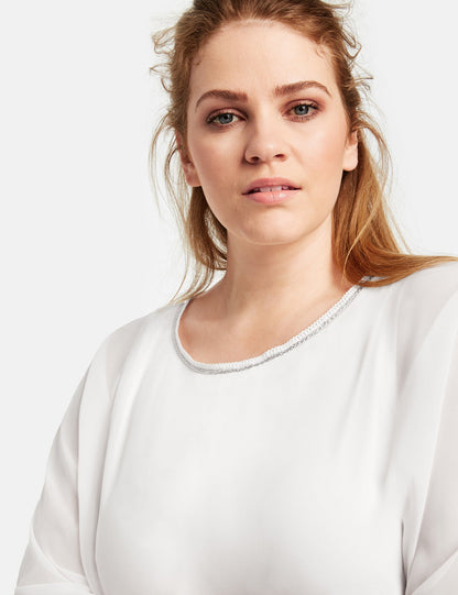 White T-Shirt Short-Sleeve Roundneck
