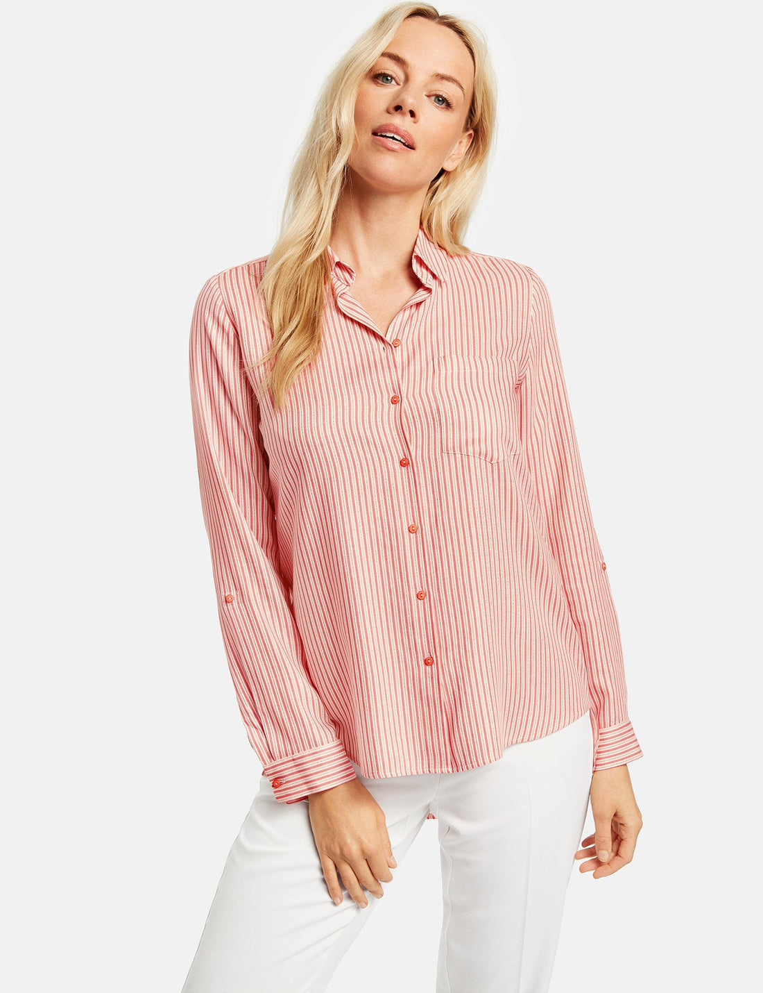 Coral Blouse Long-Sleeve