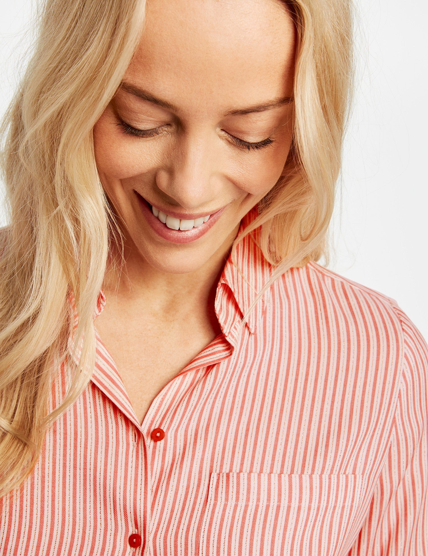 Coral Blouse Long-Sleeve