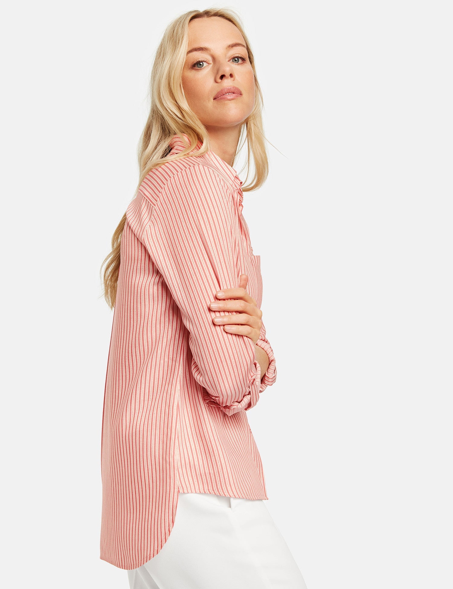 Coral Blouse Long-Sleeve