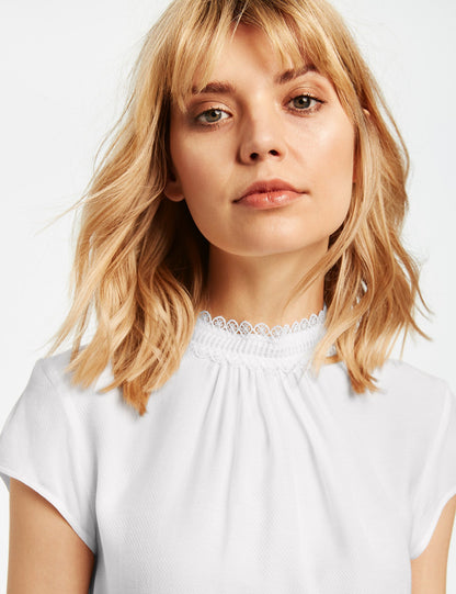 White Blouse Short-Sleeve