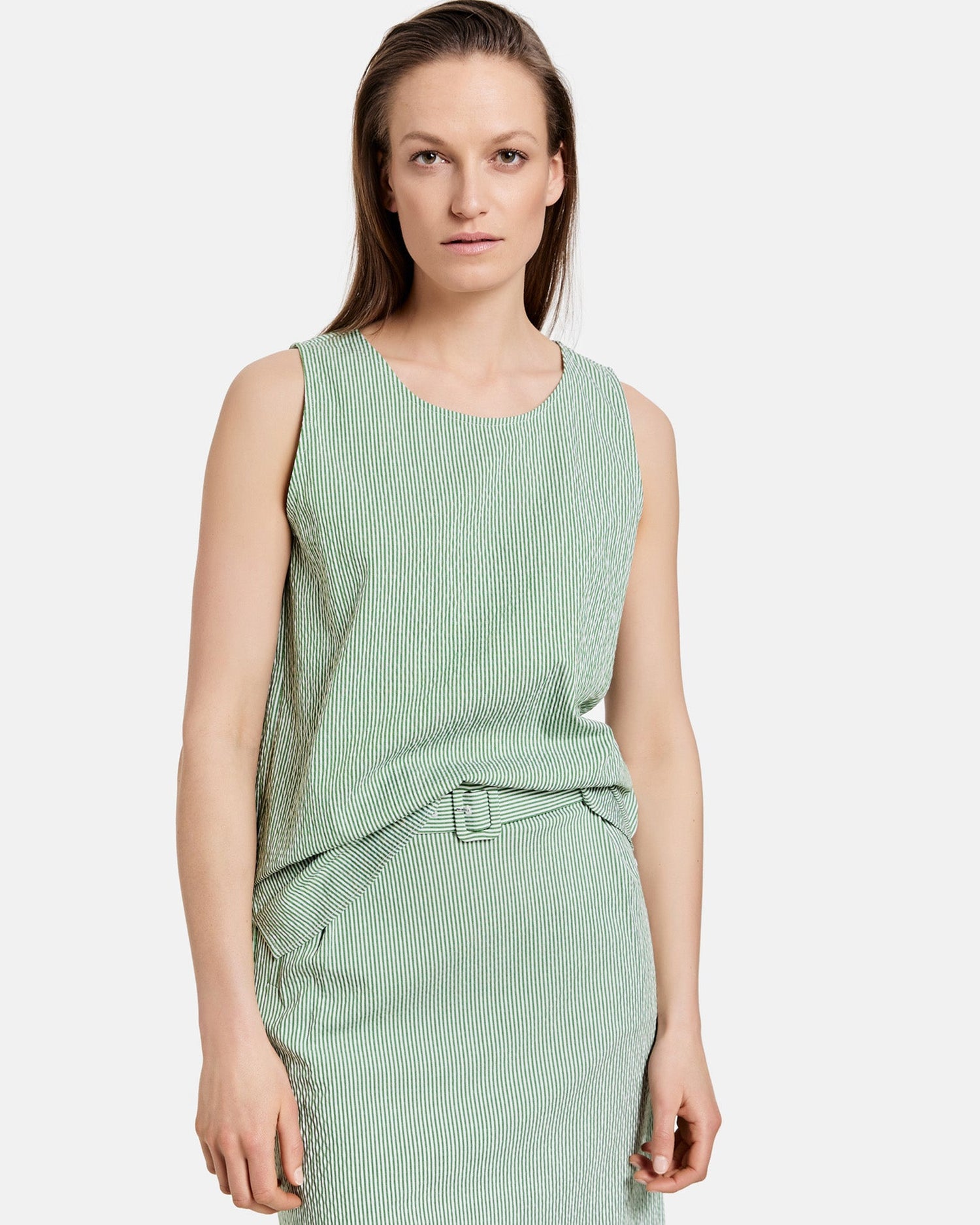 Green Blouse Without Sleeve