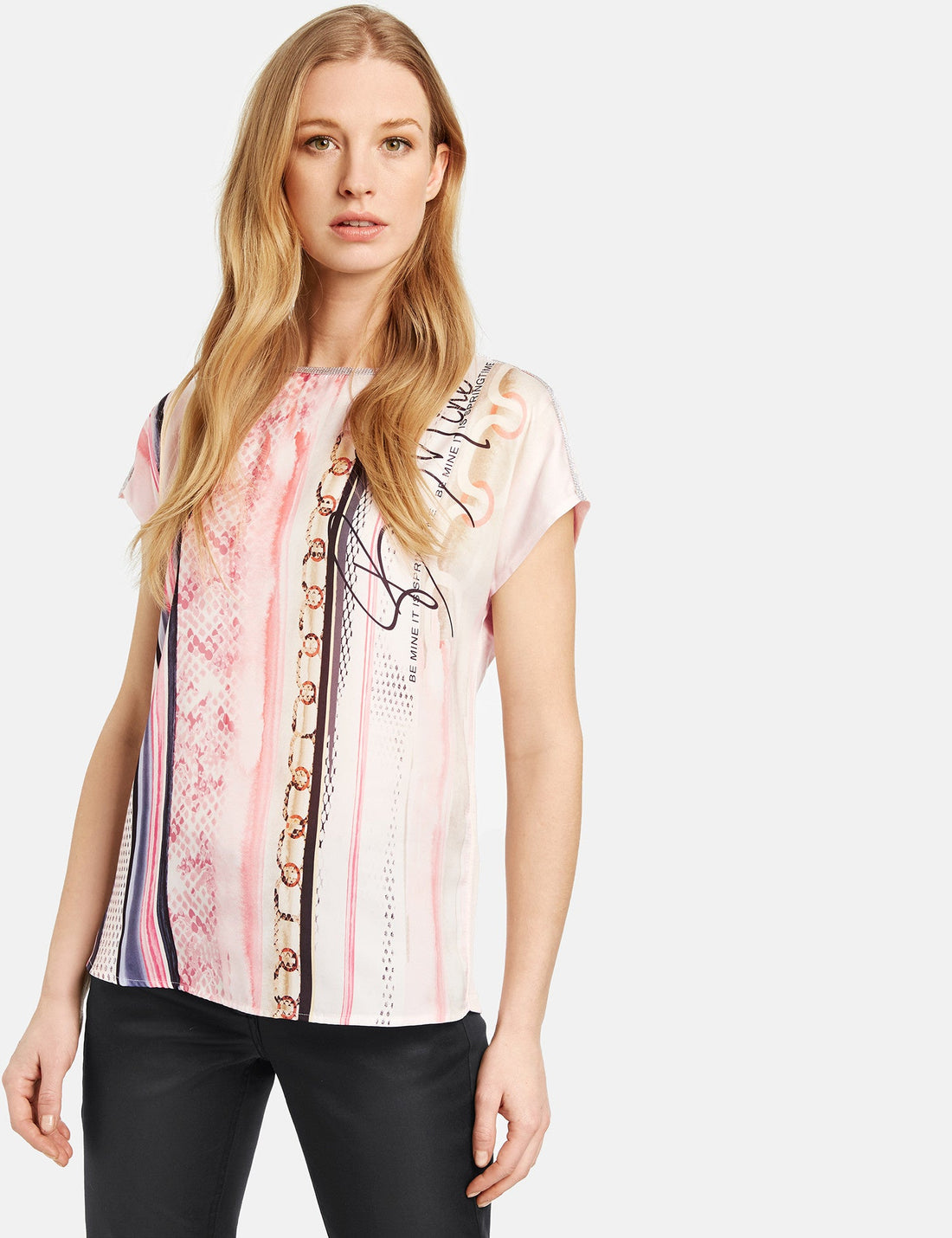 Pink T-Shirt Short-Sleeve Roundneck