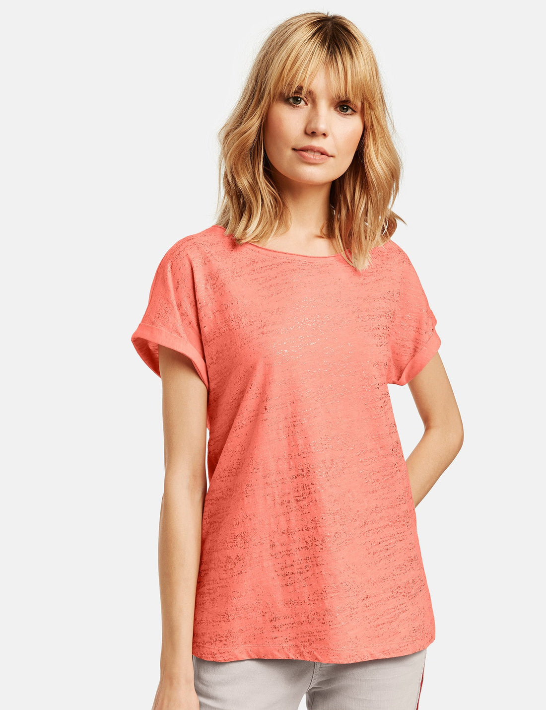 Coral T-Shirt Short-Sleeve Roundneck