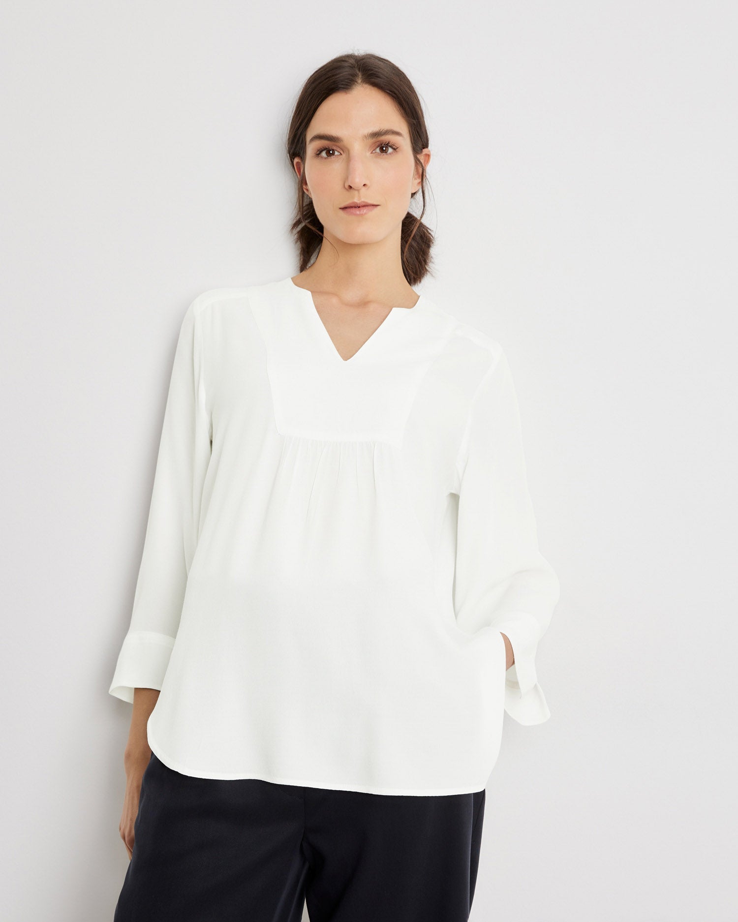 White Blouse 3/4 Sleeve
