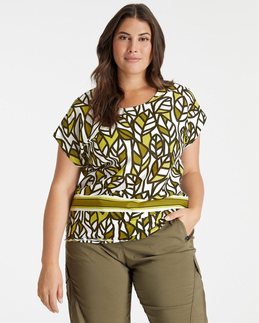 Kaki Blouse Short Sleeve