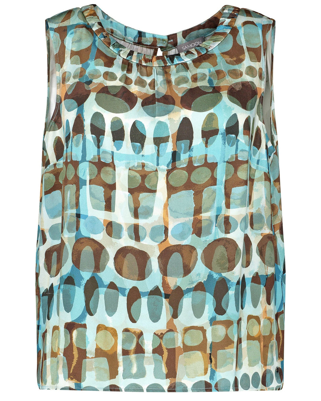 Middle Blue Blouse Without Sleeve