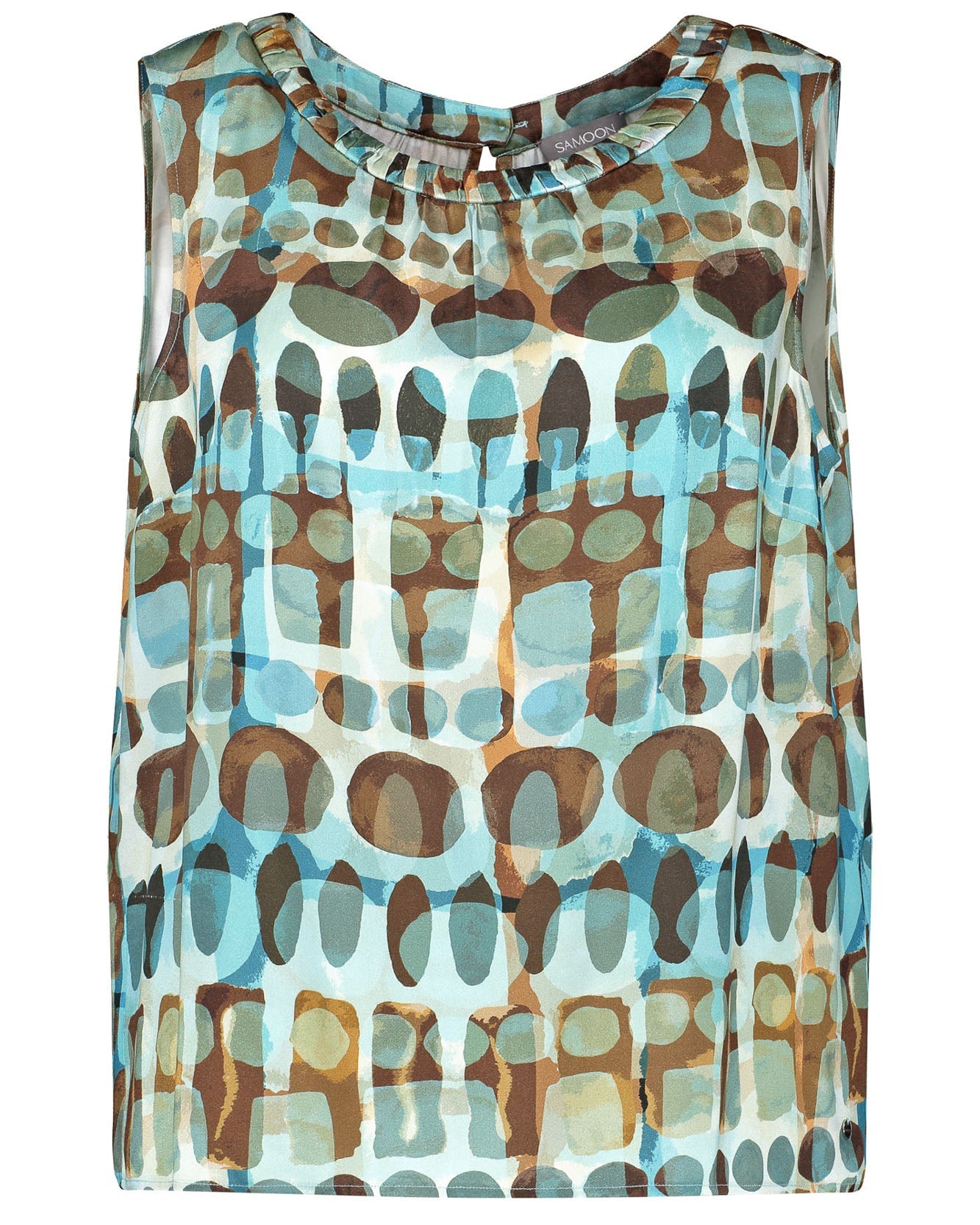 Middle Blue Blouse Without Sleeve