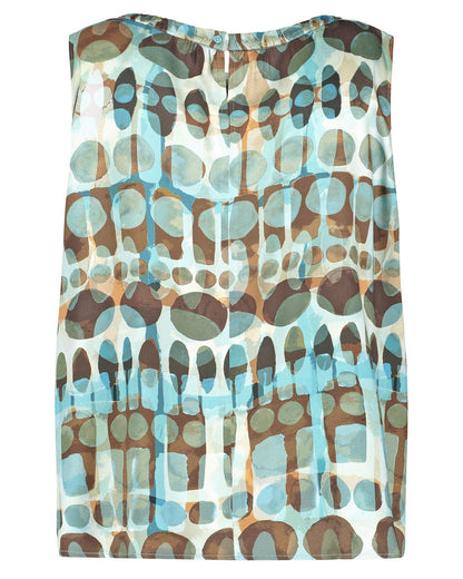 Middle Blue Blouse Without Sleeve